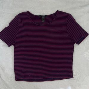 striped maroon and navy Forever 21 top